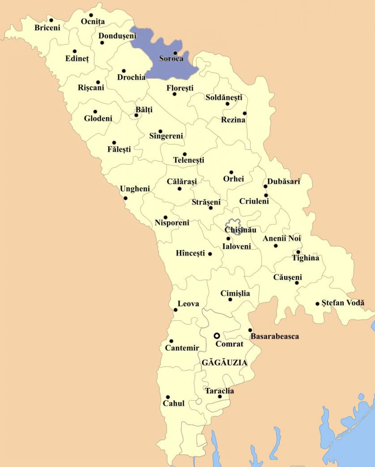Zemljevid cahul Moldavija