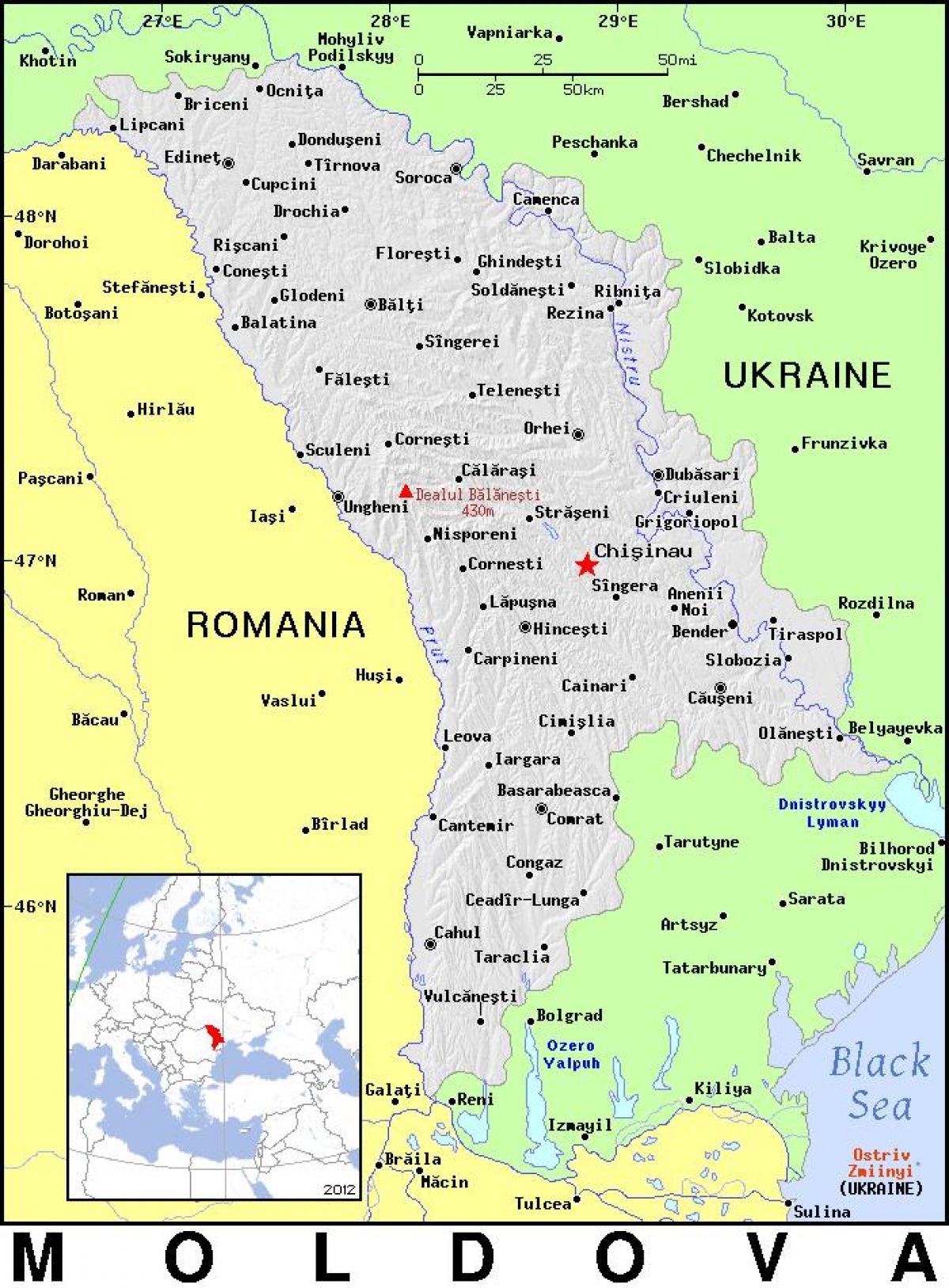 Zemljevid Moldavija državi 